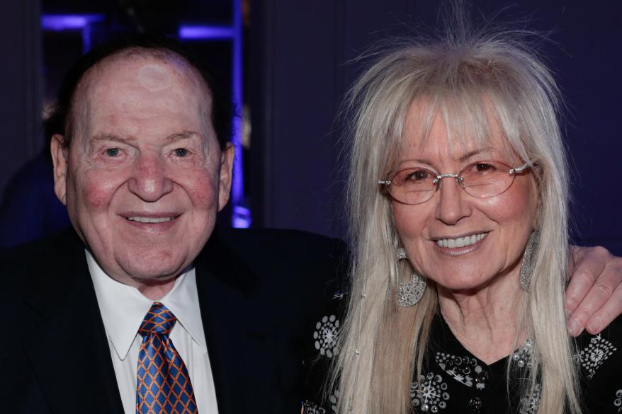 Dr. Miriam and Sheldon Adelson, Patrons of the Mount of Remembrance at the American Society for Yad Vashem's annual Salute to Hollywood benefit gala